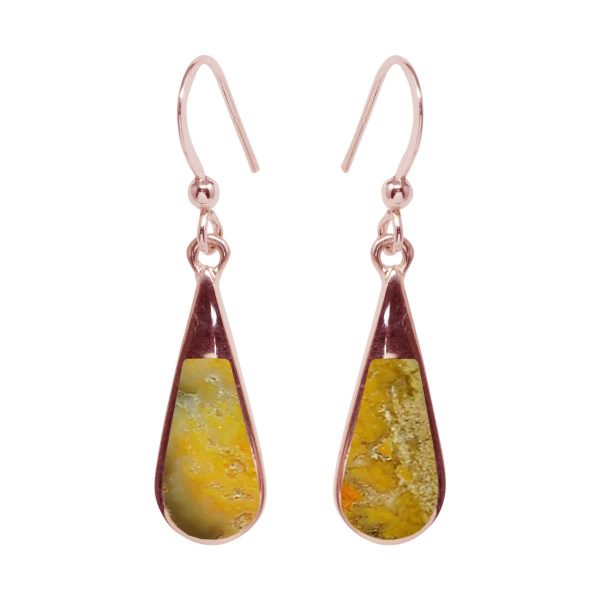 Rose Gold Bumblebee Jasper Drop Earrings