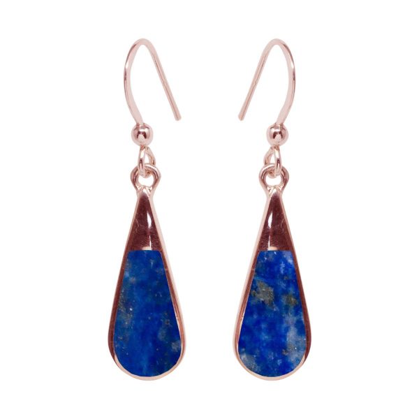 Rose Gold Lapis Drop Earrings