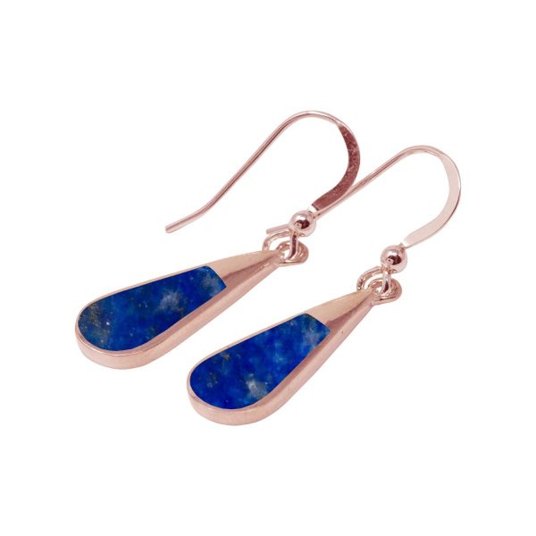 Rose Gold Lapis Drop Earrings