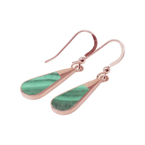 Rose Gold Malachite Drop Earrings