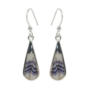 Silver Teardrop Blue John Drop Earrings