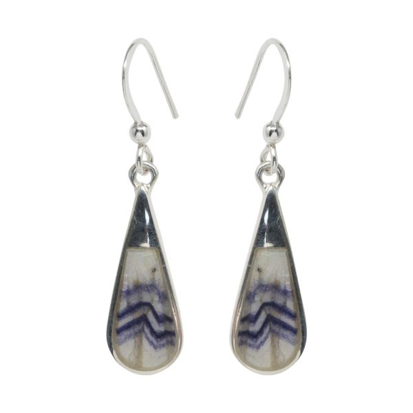 Silver Teardrop Blue John Drop Earrings