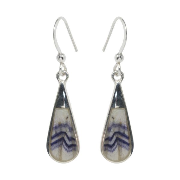 Silver Teardrop Blue John Drop Earrings