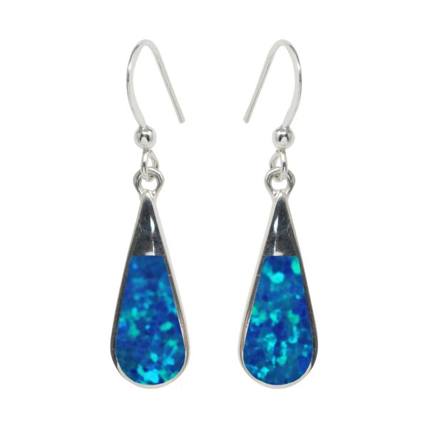 Silver Opalite Cobalt Blue Drop Earrings