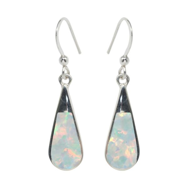Silver Opalite Sun Ice Drop Earrings
