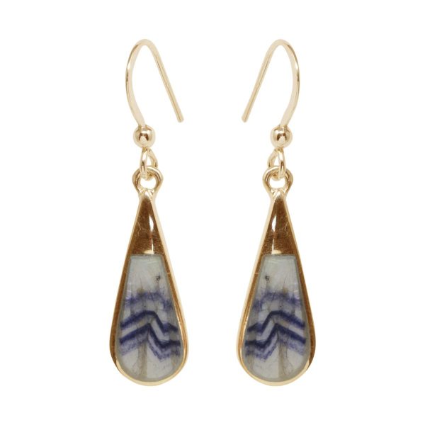 Gold Blue John Drop Earrings