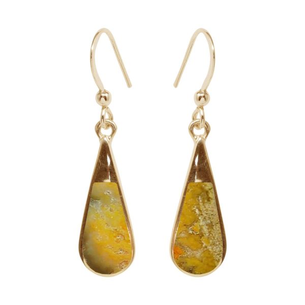 Gold Bumblebee Jasper Drop Earrings