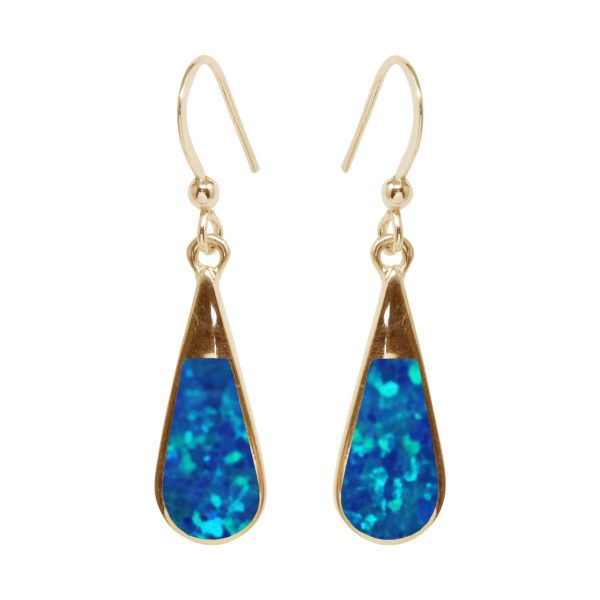 Gold Opalite Cobalt Blue Drop Earrings