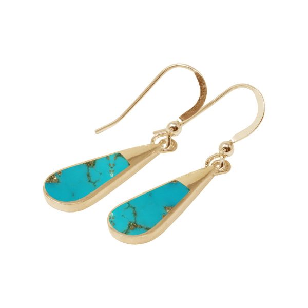 Gold Turquoise Drop Earrings