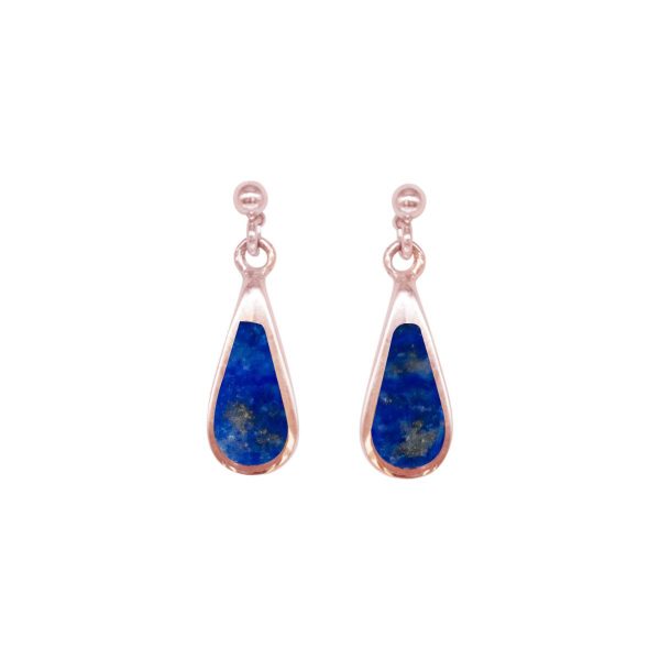 Rose Gold Lapis Drop Earrings