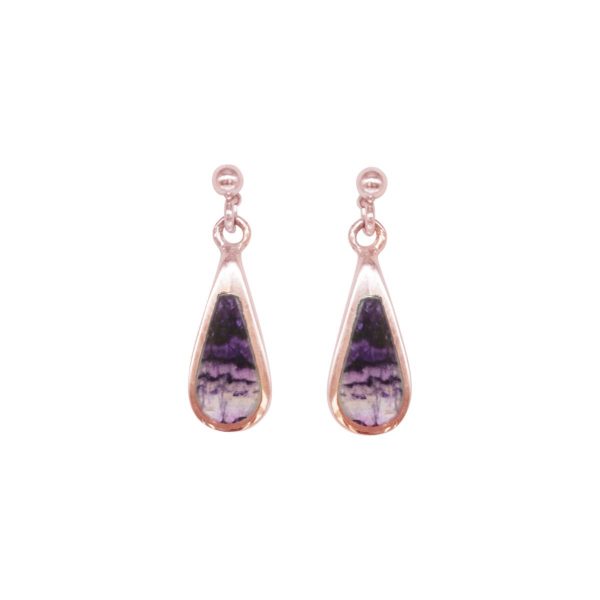 Rose Gold Blue John Drop Earrings