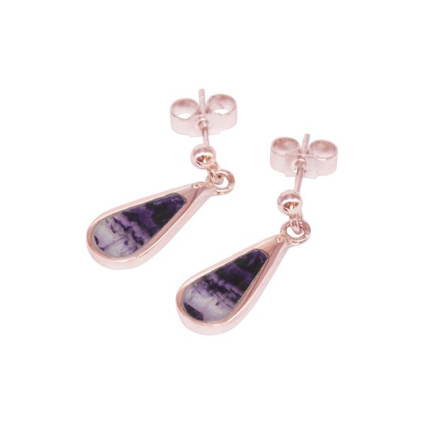 Rose Gold Blue John Drop Earrings