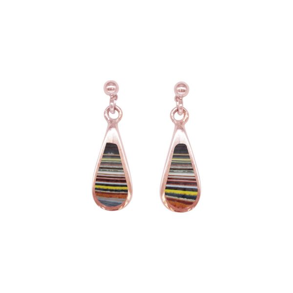 Rose Gold Fordite Drop Earrings