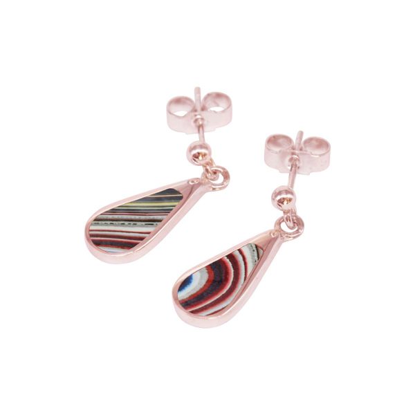 Rose Gold Fordite Drop Earrings