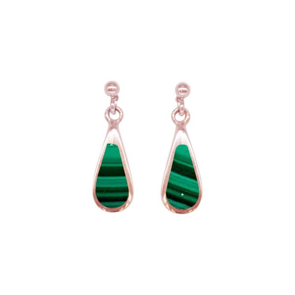 Rose Gold Malachite Drop Earrings