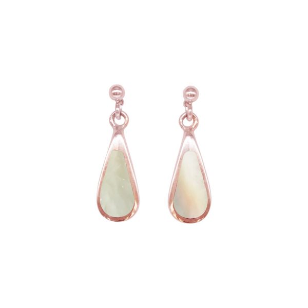 Rose Gold Mother of Pearl Drop Earrings