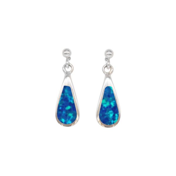 Silver Cobalt Blue Drop Earrings