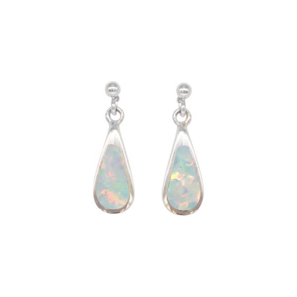 Silver Opalite Sun Ice Drop Earrings