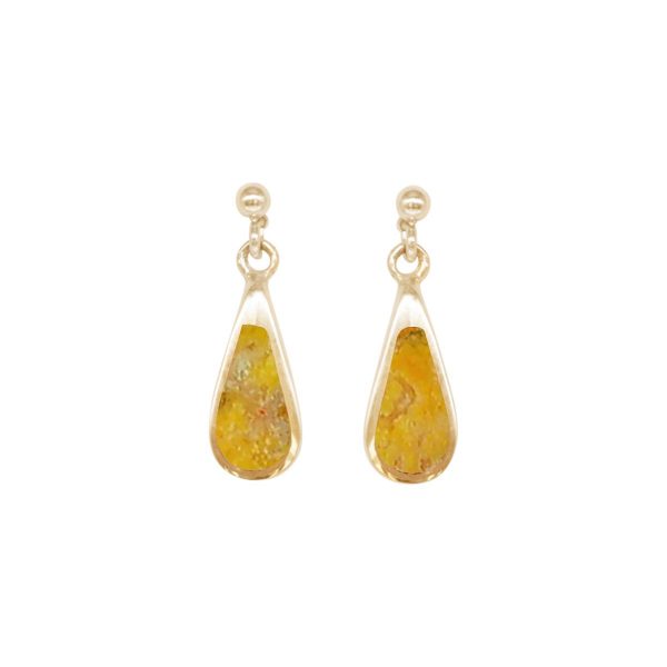 Gold Bumblebee Jasper Drop Earrings