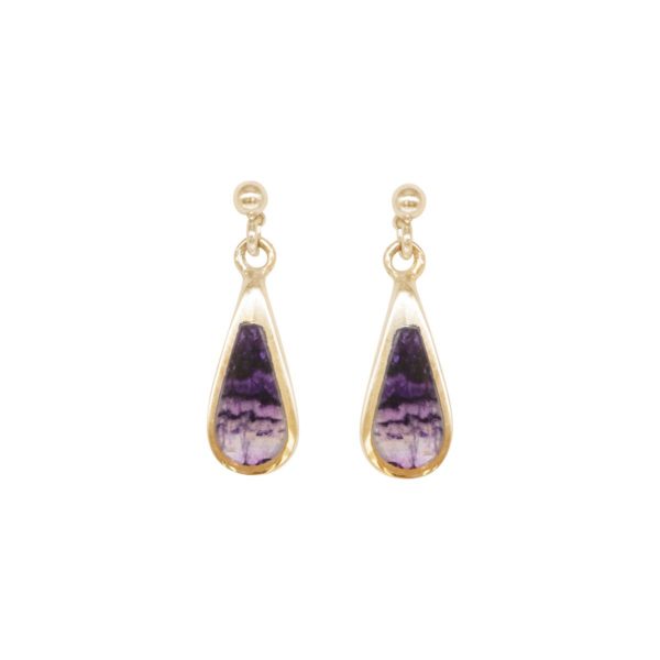 Gold Blue John Drop Earrings