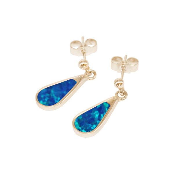 Gold Opalite Cobalt Blue Drop Earrings