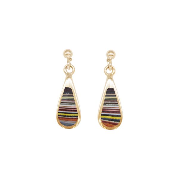 Gold Fordite Drop Earrings