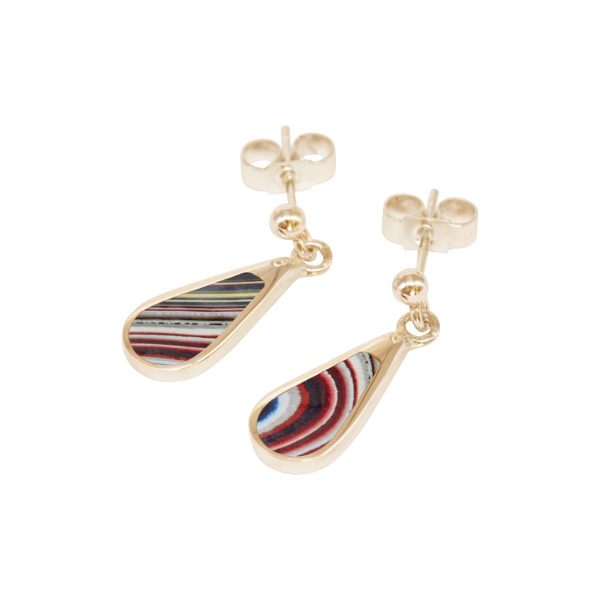 Gold Fordite Drop Earrings