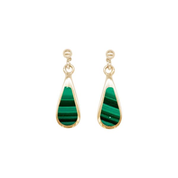 Gold Malachite Drop Earrings