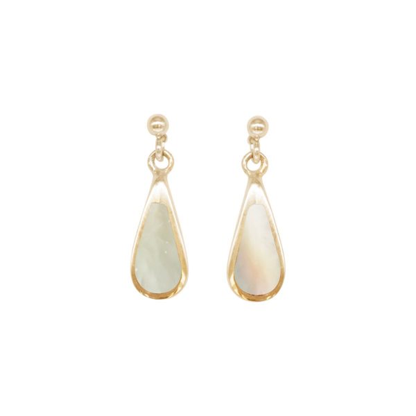 Gold Mother of Pearl Drop Earrings