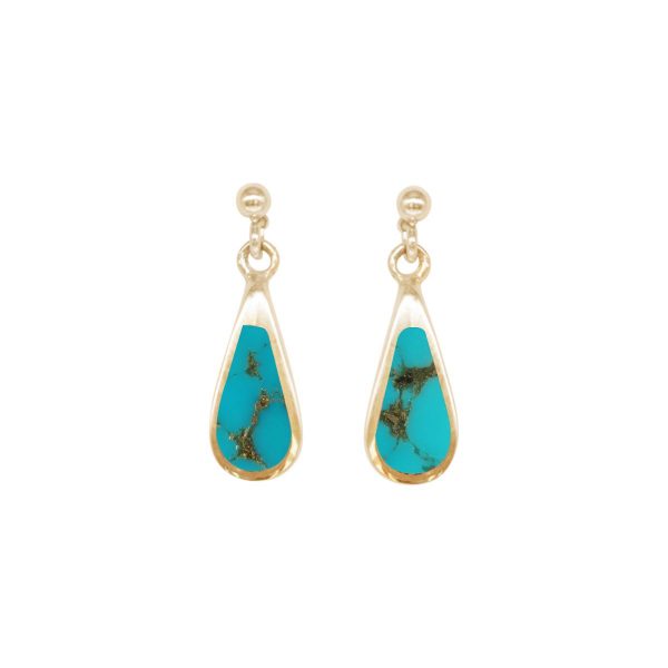 Gold Turquoise Drop Earrings