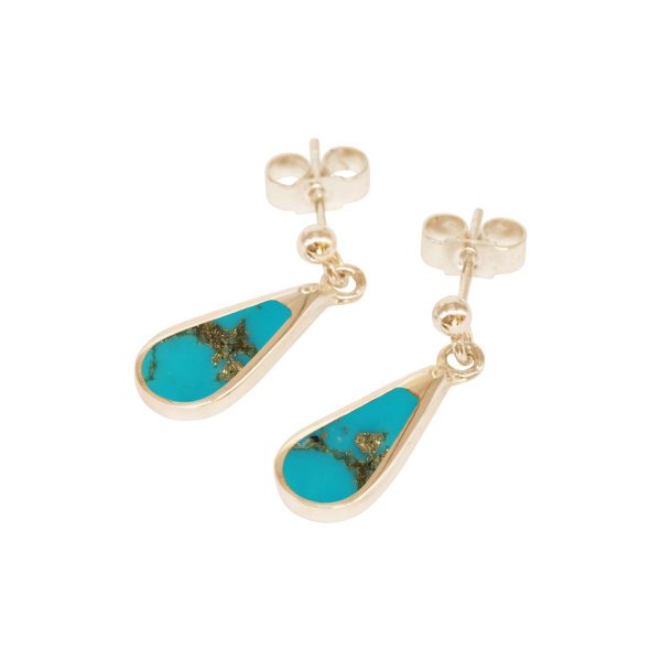 Gold Turquoise Drop Earrings