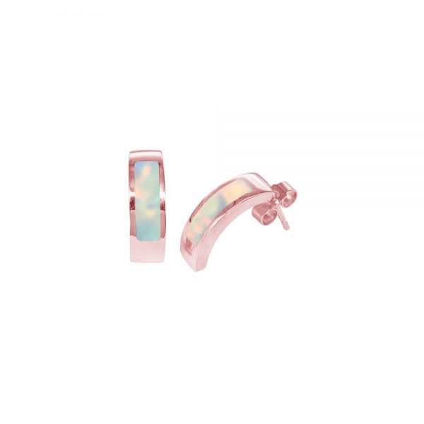 Rose Gold Opalite Sun Ice Stud Earrings