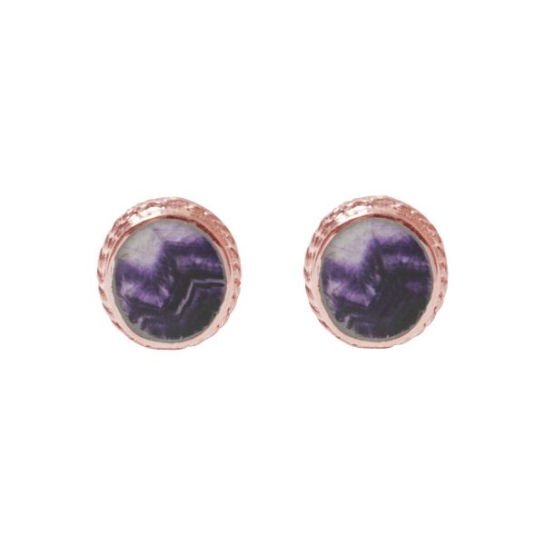 Rose Gold Blue John Stud Earrings