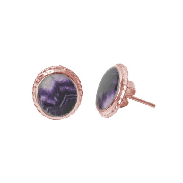 Rose Gold Blue John Stud Earrings