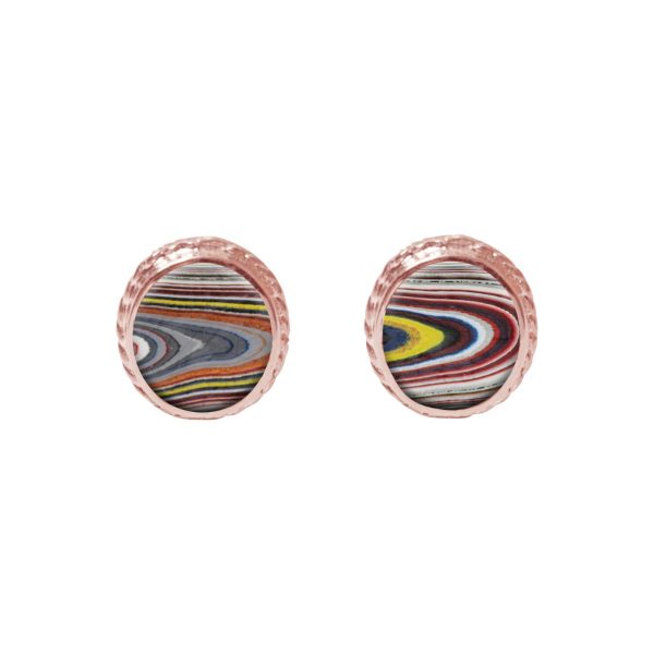 Rose Gold Fordite Stud Earrings