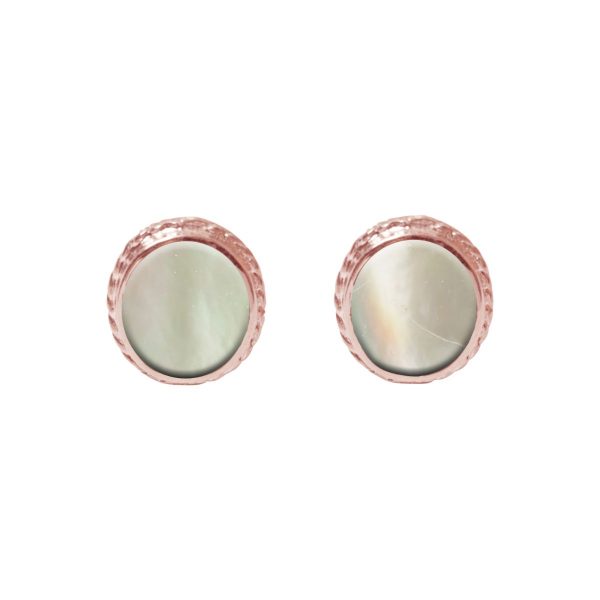 Rose Gold Mother of Pearl Stud Earrings
