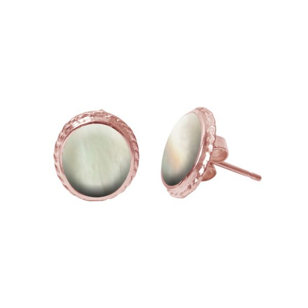 Rose Gold Mother of Pearl Stud Earrings