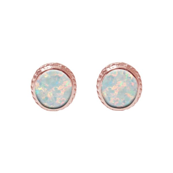 Rose Gold Opalite Sun Ice Stud Earrings