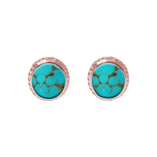 Rose Gold Turquoise Stud Earrings