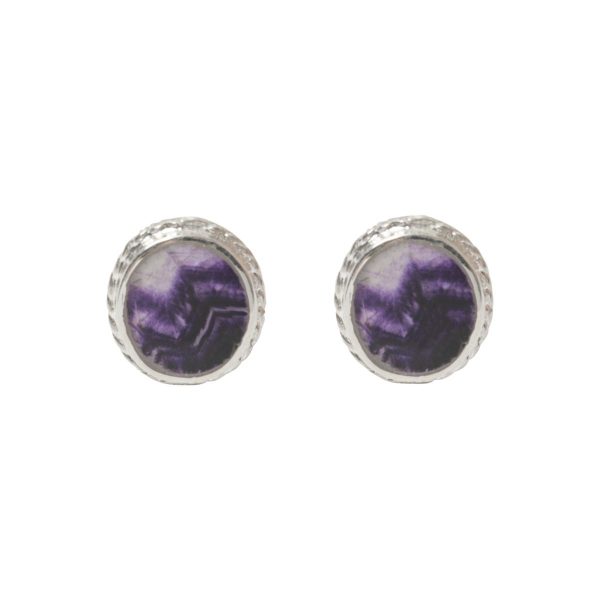 Silver Blue John Stud Earrings