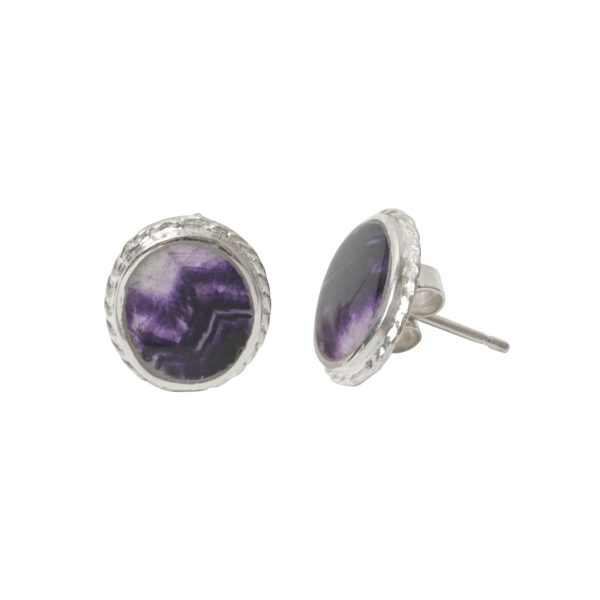 Silver Blue John Stud Earrings