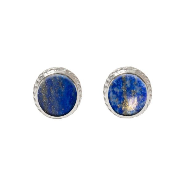 Silver Lapis Stud Earrings