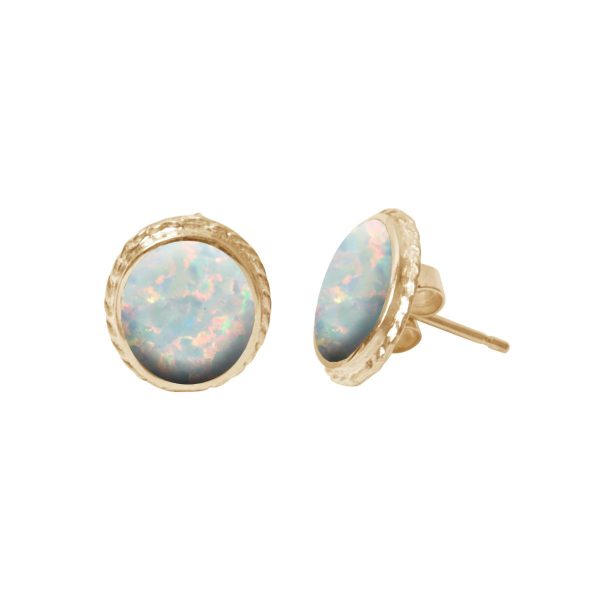 Gold Opalite Sun Ice Stud Earrings