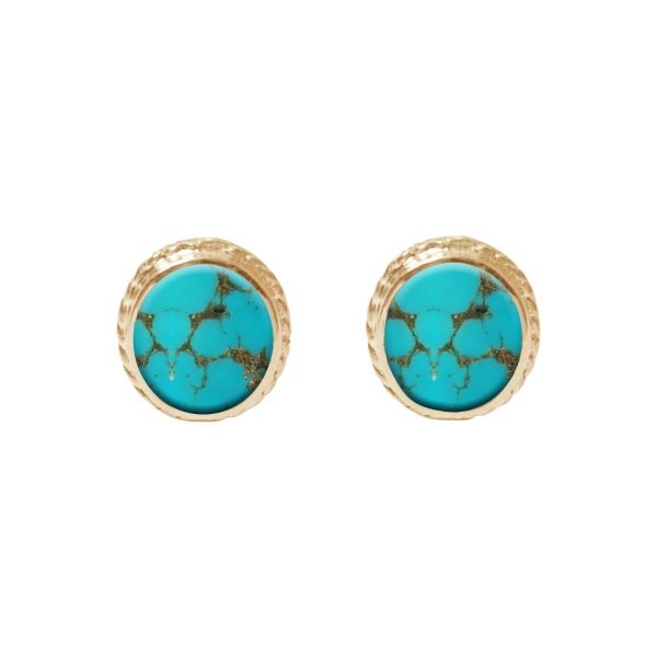 Gold Turquoise Stud Earrings