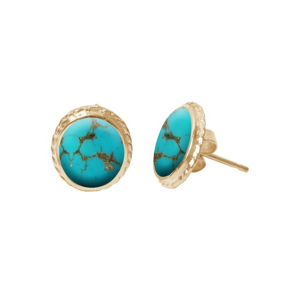 Gold Turquoise Stud Earrings