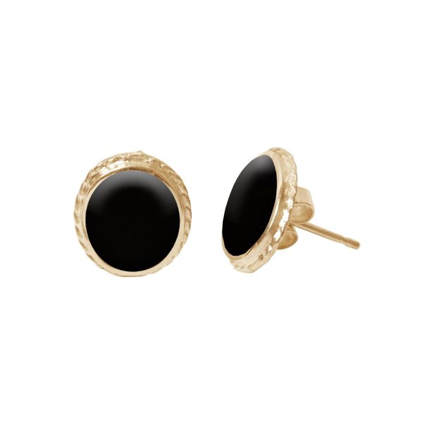 Gold Whitby Jet Stud Earrings