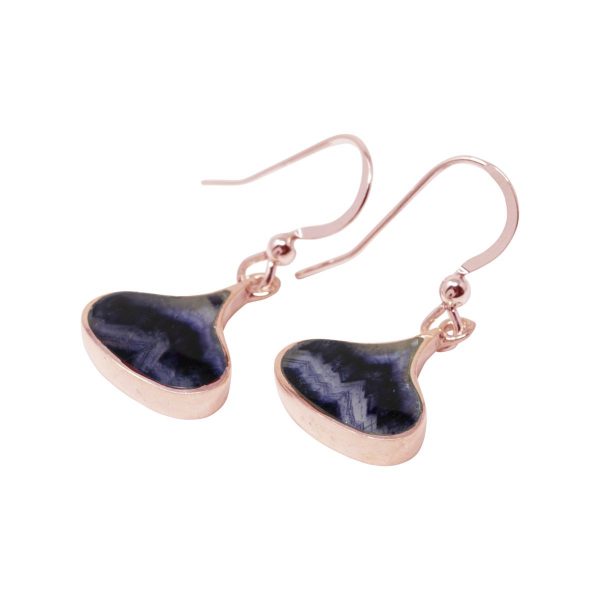 Rose Gold Blue John Drop Earrings