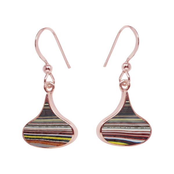 Rose Gold Fordite Drop Earrings