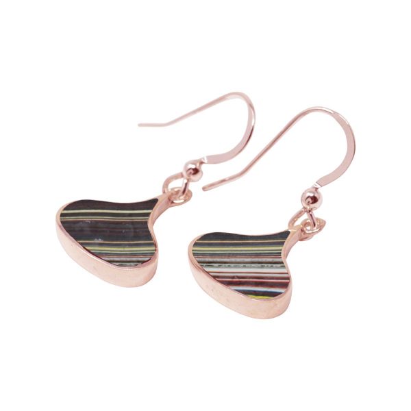 Rose Gold Fordite Drop Earrings