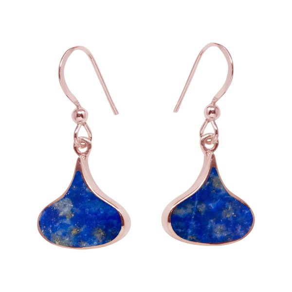 Rose Gold Lapis Drop Earrings